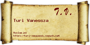 Turi Vanessza névjegykártya